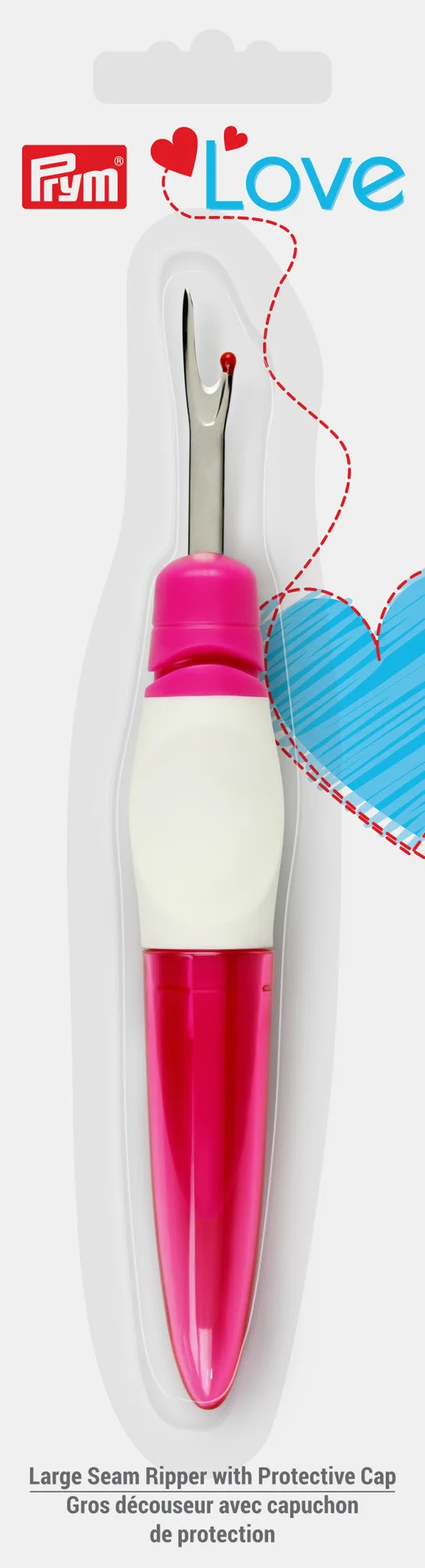 Grand découd-vite avec capuchon de protection, rose