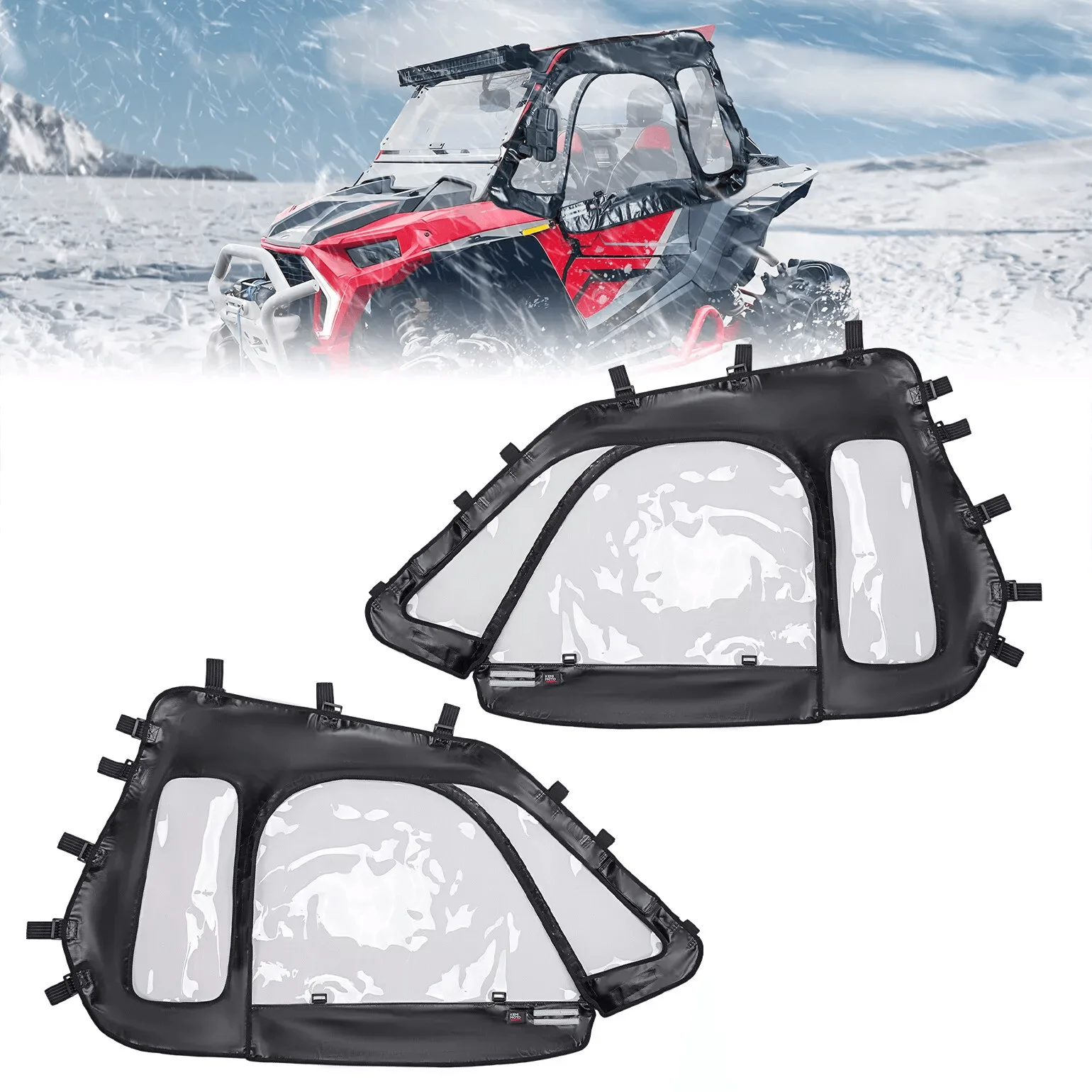 Ensemble de porte supérieure souple pour habitacle UTV pour Polaris RZR XP 1000 / Turbo 2014-2023