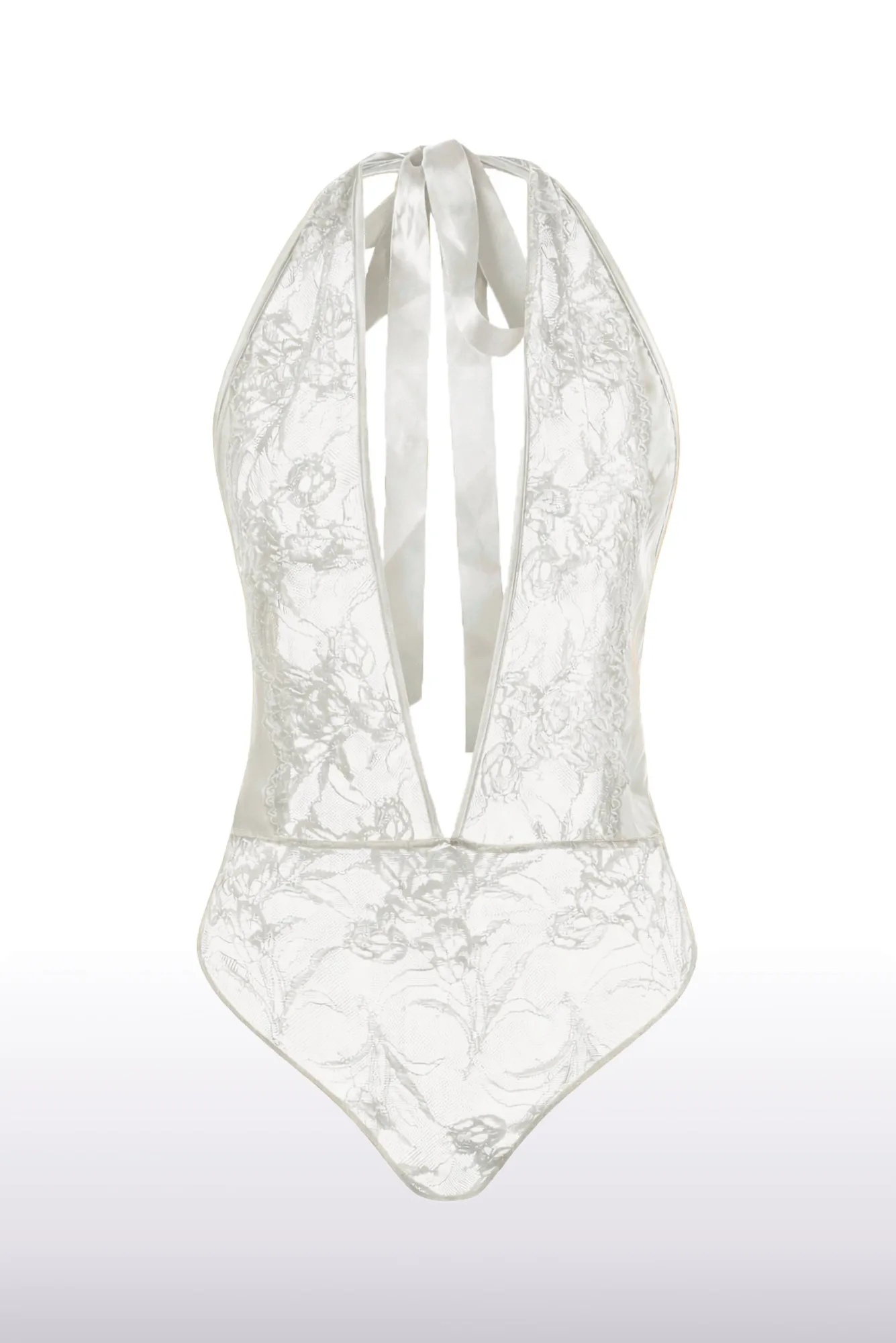 Noir Lace Bridal Bodysuit White