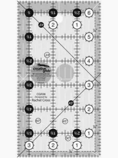 مسطرة كريتيف جريدز للترقيع 3.5 × 6.5 بوصة مستطيلة - CGR36