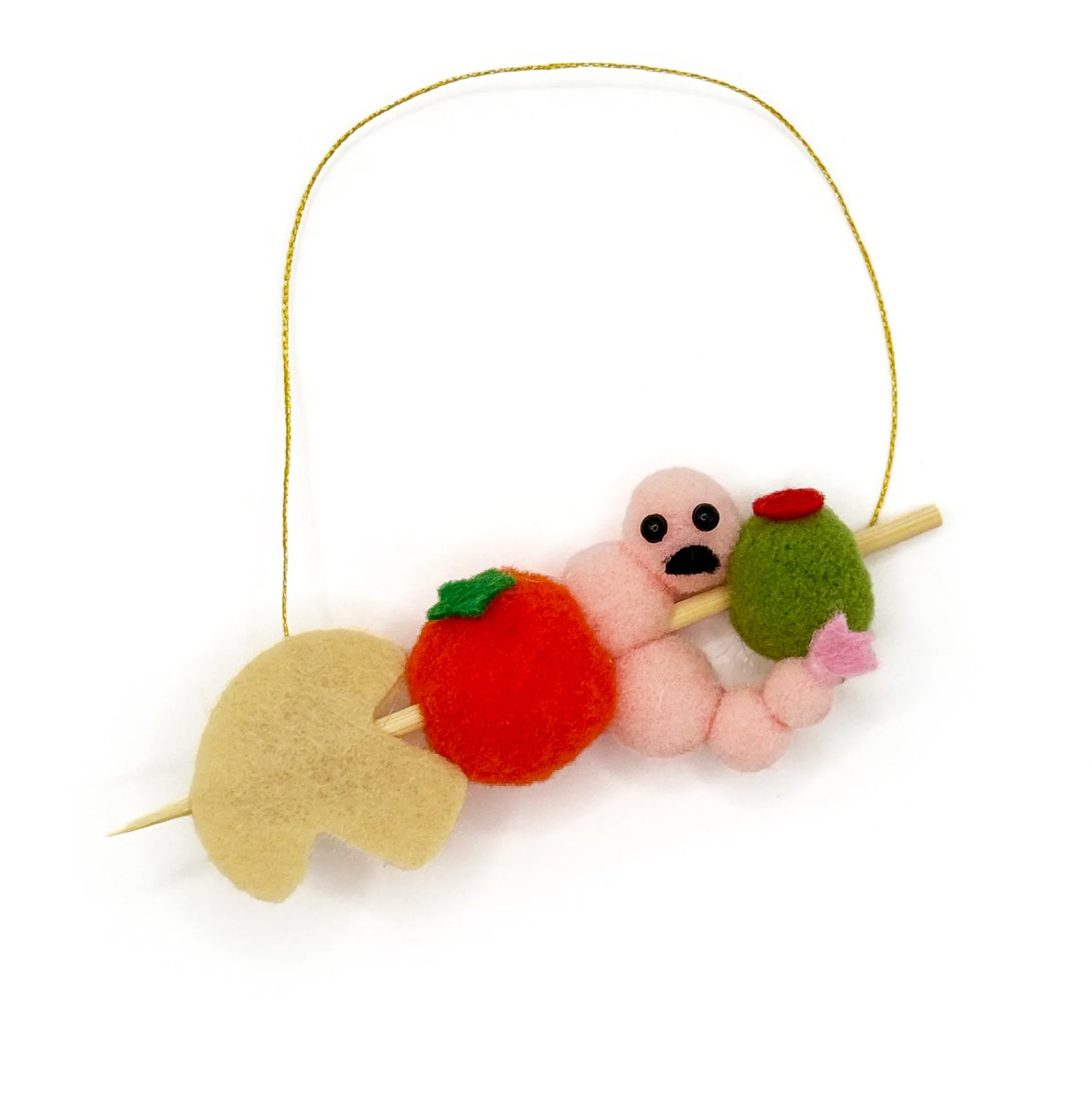 Shish Kebab Pom Pom Ornament: Leuk eten-thema decor