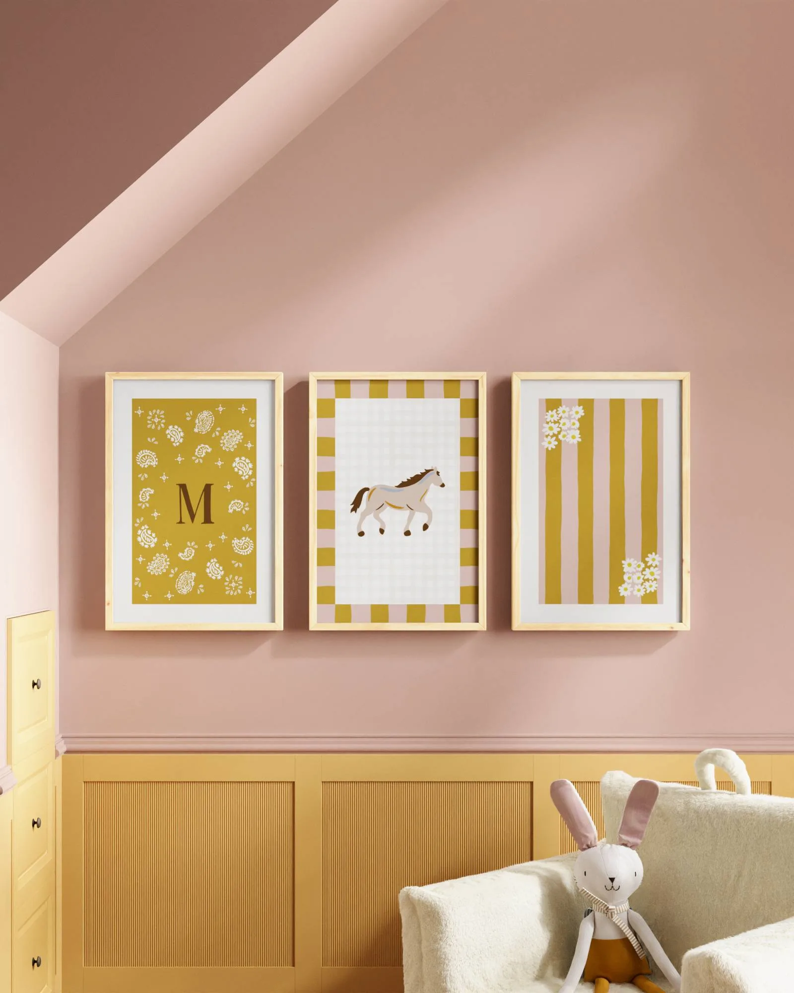 Palomino Horse Personalized Wall Art Set