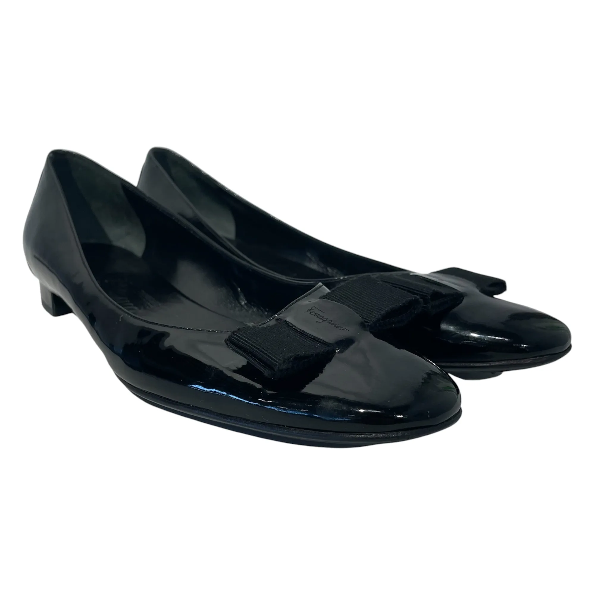 Salvatore Ferragamo/Chaussures plates/US 9.5/Cuir/NOIR/black on black dp62735