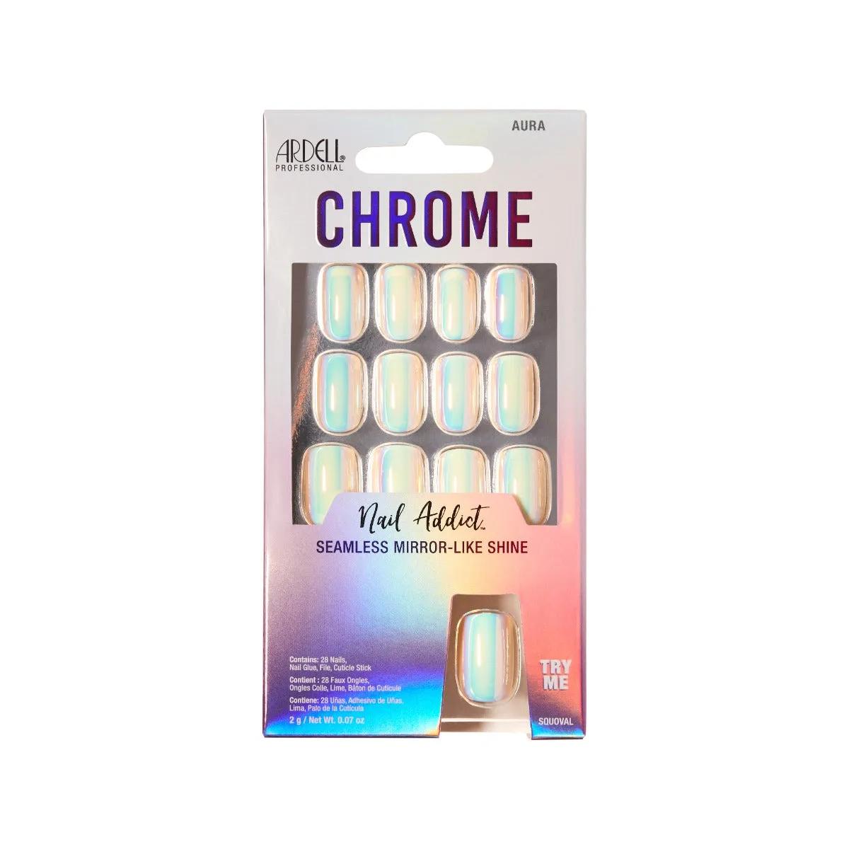 Nail Addict Chrome Aura: Sådan påføres krom neglestrimler