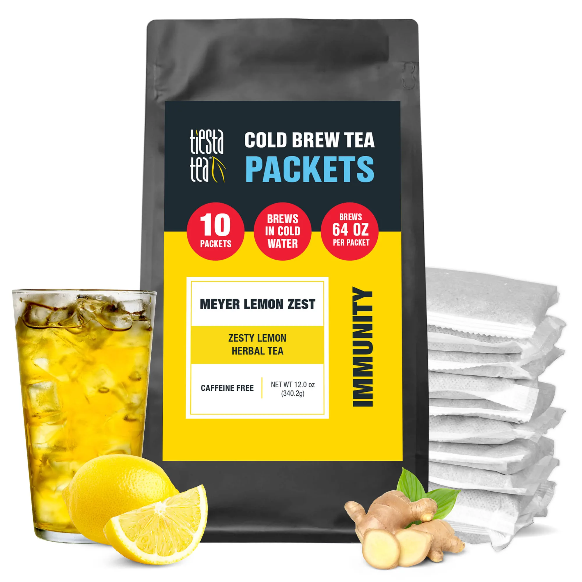 用Meyer Lemon Zest包製作2夸脫冷泡茶