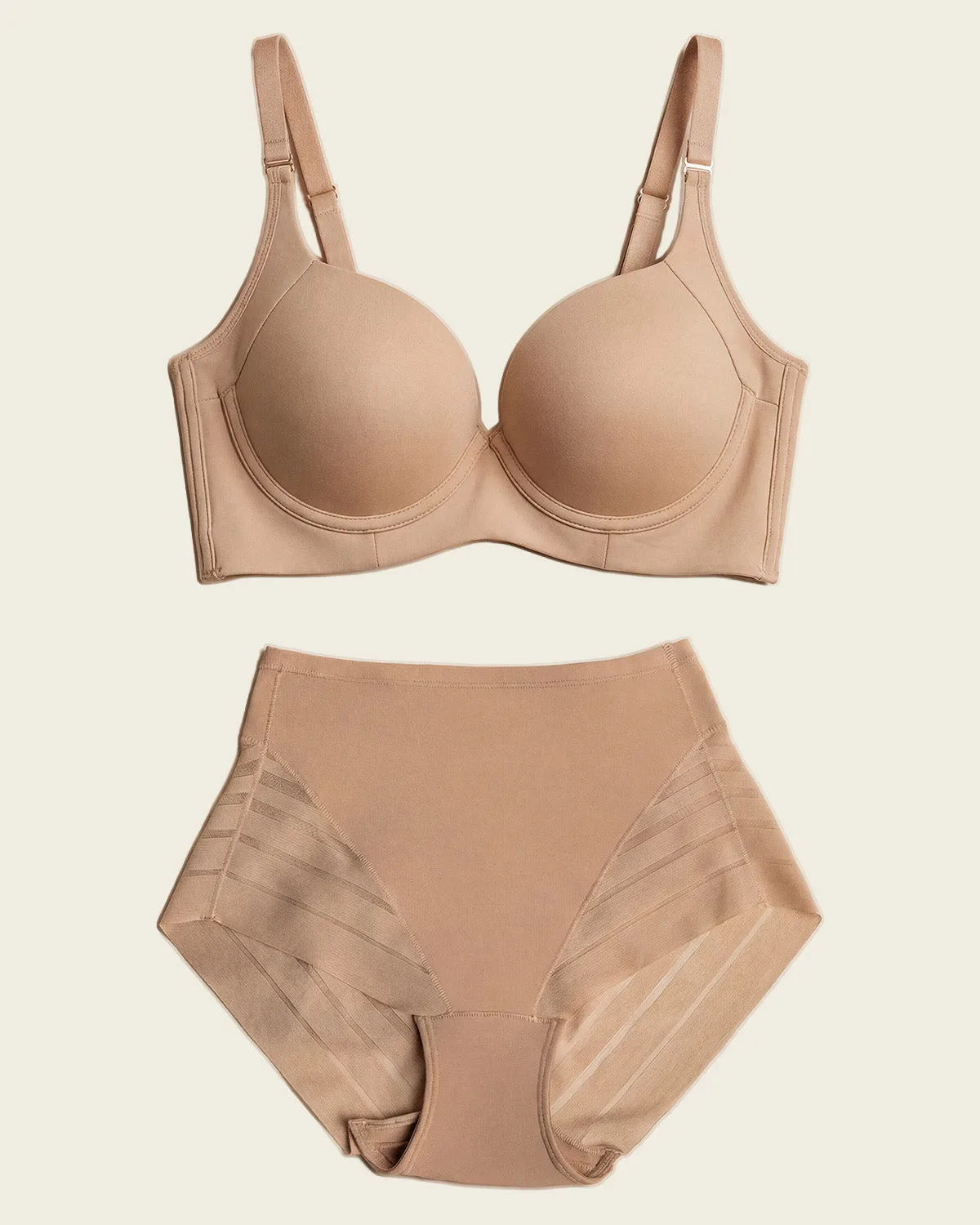 Cosa include il set reggiseno ad alto profilo + slip invisibile a righe?