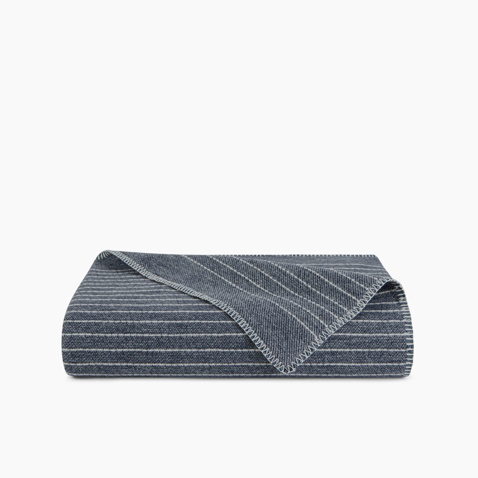 Organic Cotton & Wool Textured Stripe Throw