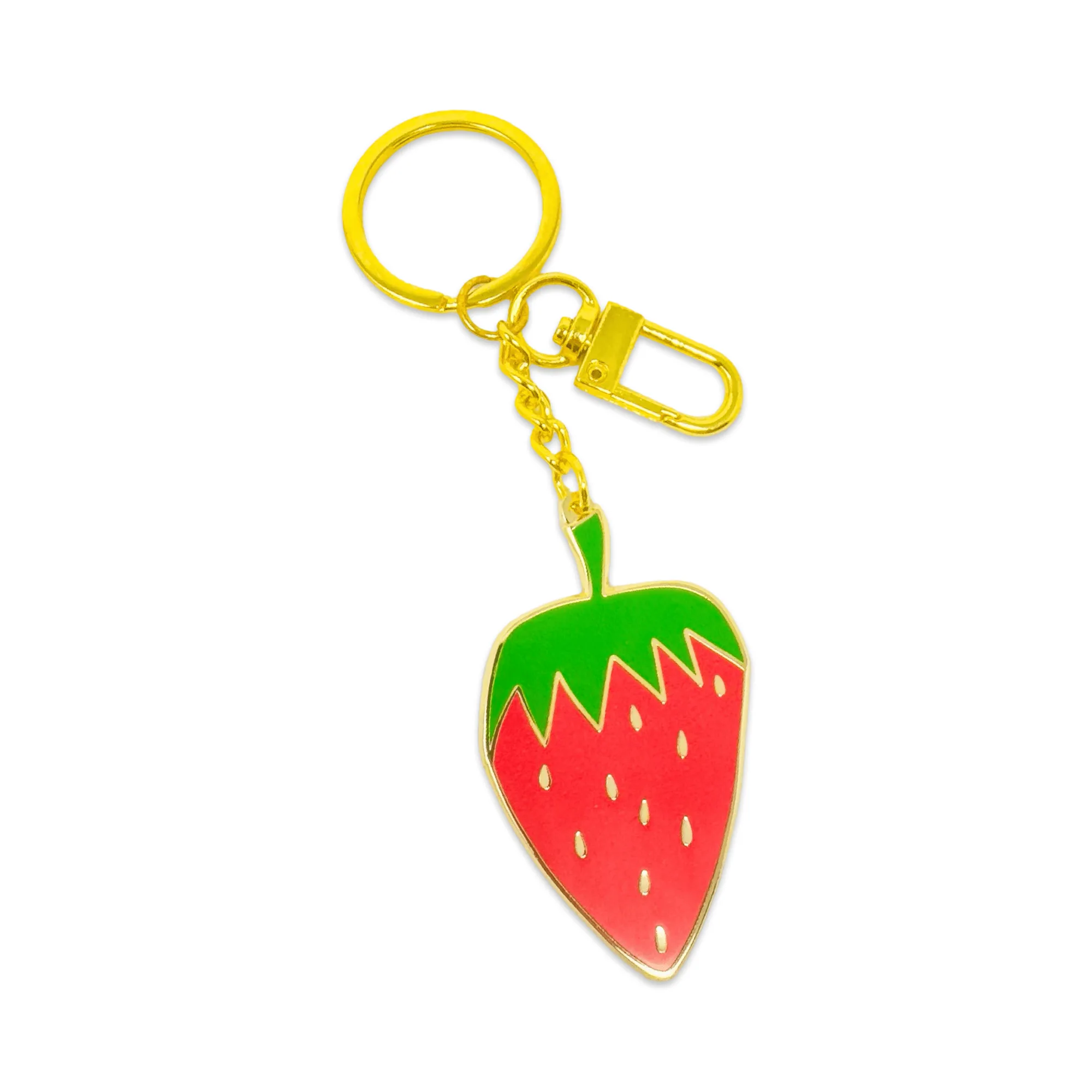 Strawberry Enamel Bag Charm & Keychain