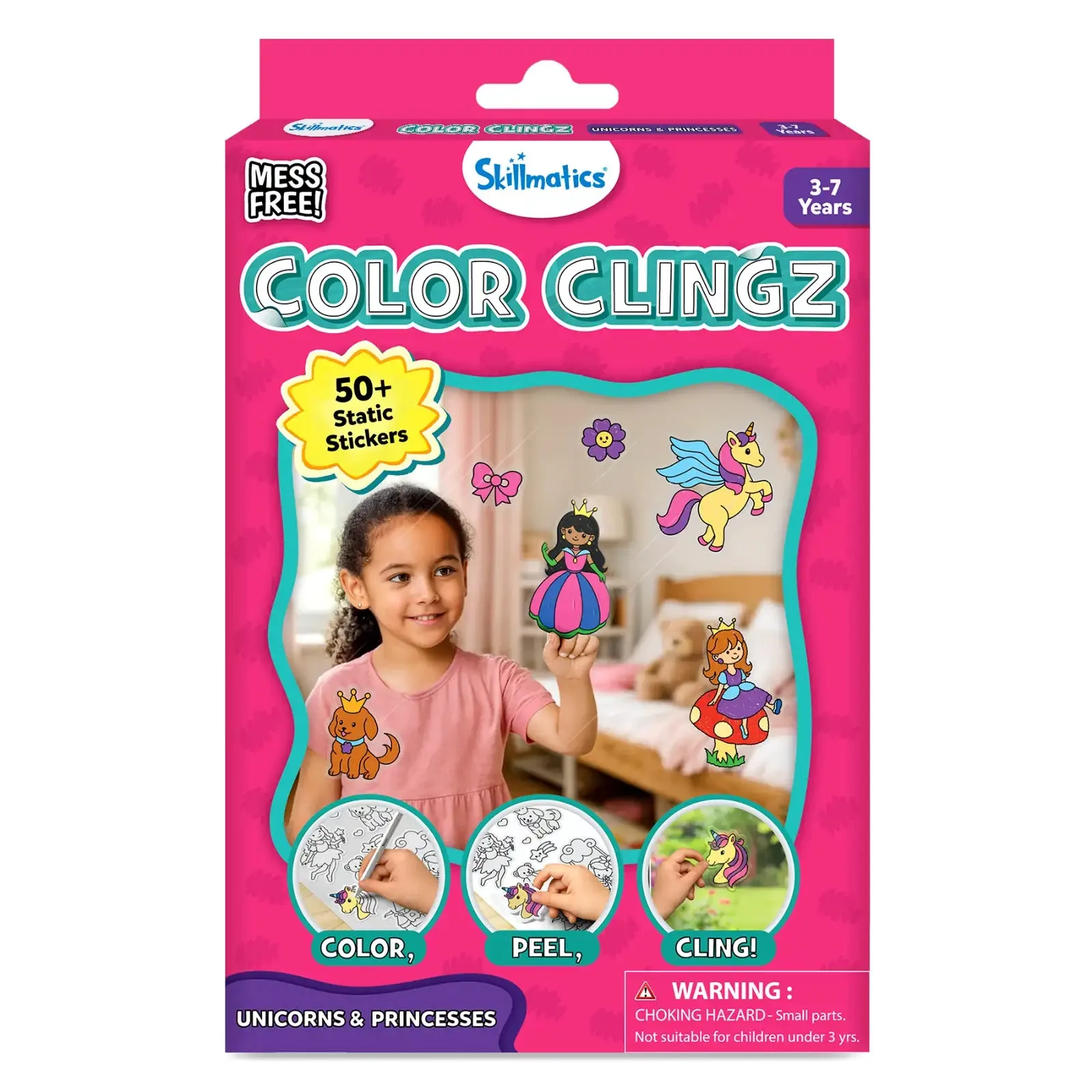Color Clingz Unicorns & Princesses: 50+ Reusable Static Stickers
