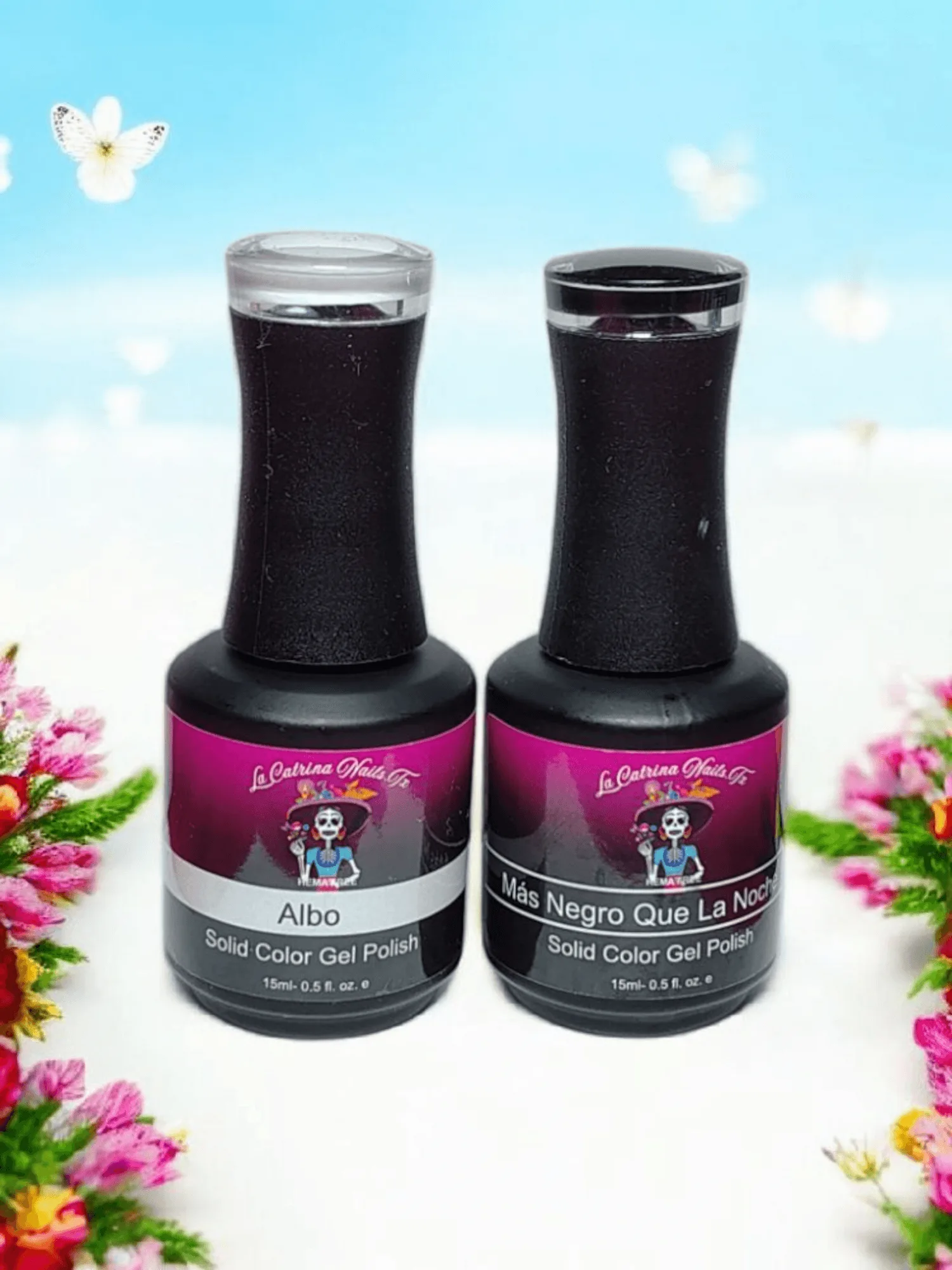 Albo y Mas Negro Que La Noche (Blanco y Negro) ~ Esmalte de gel sin HEMA ni TPO