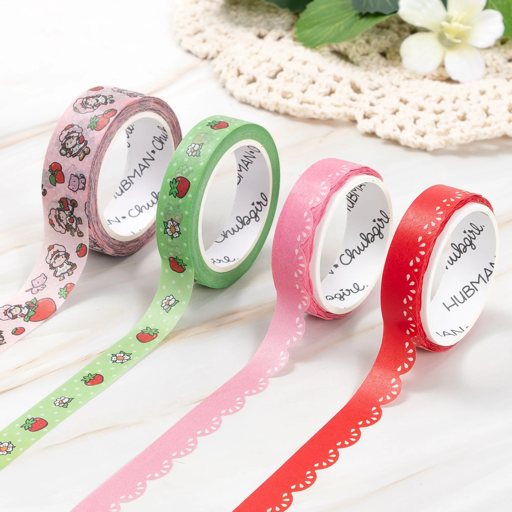 Erdbeer-Sahnetorte Washi-Tapes (Set aus 4)