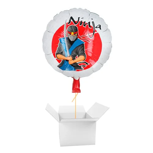 Globo de helio redondo de Ninja – Globo inflado en caja