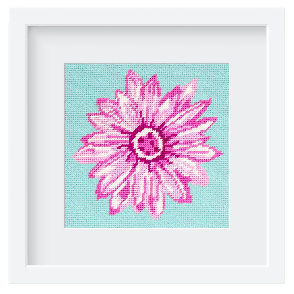 Pink Daisy Needlepoint Kit