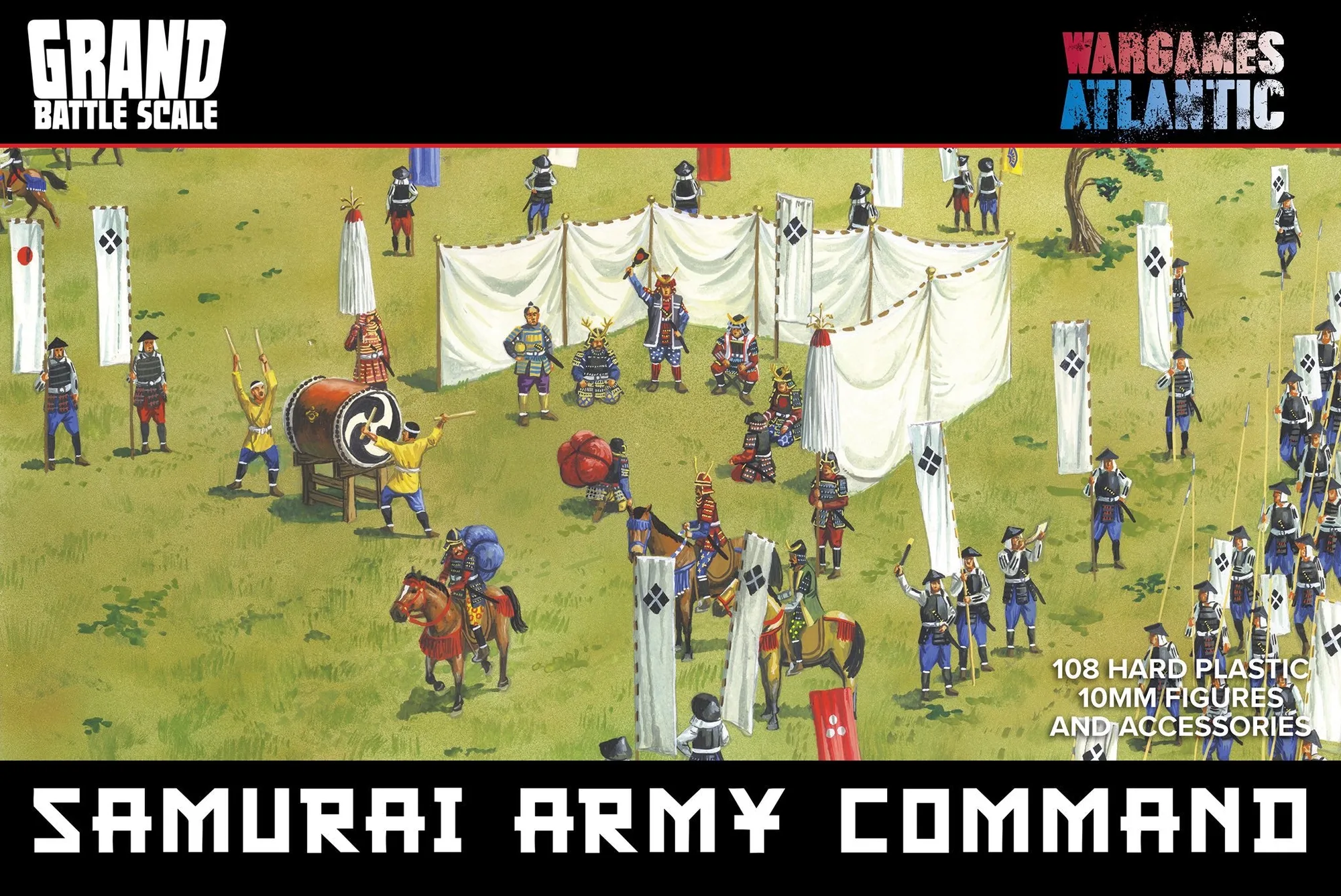 Samurai-Bemalung für Feudalkriegsspiele in Japan