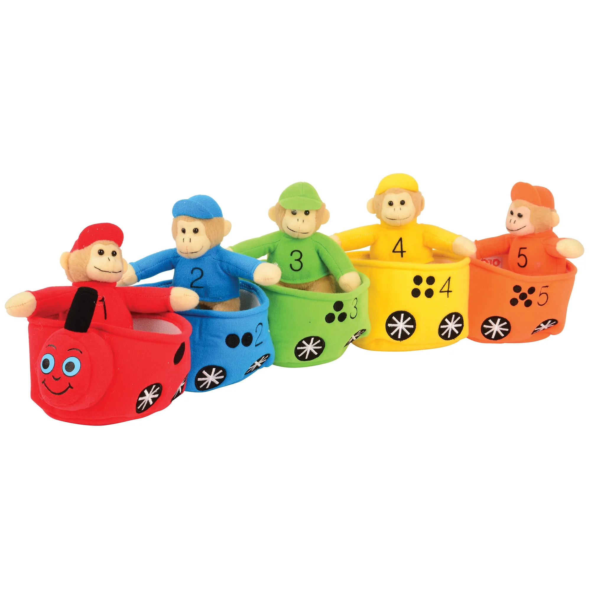 Treno Scimmietta Gioca e Impara | Giocattolo per Imparare Colori e Numeri con 5 Scimmiette Morbide | Bilingue