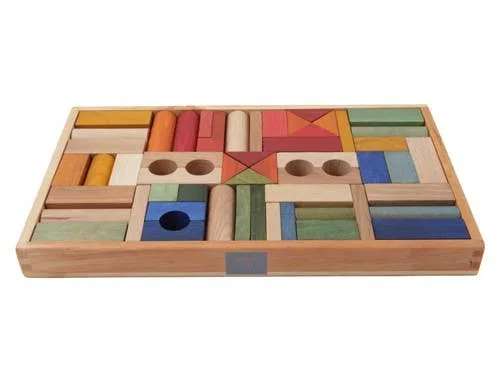 Rainbow blocks in tray - 54 pcs