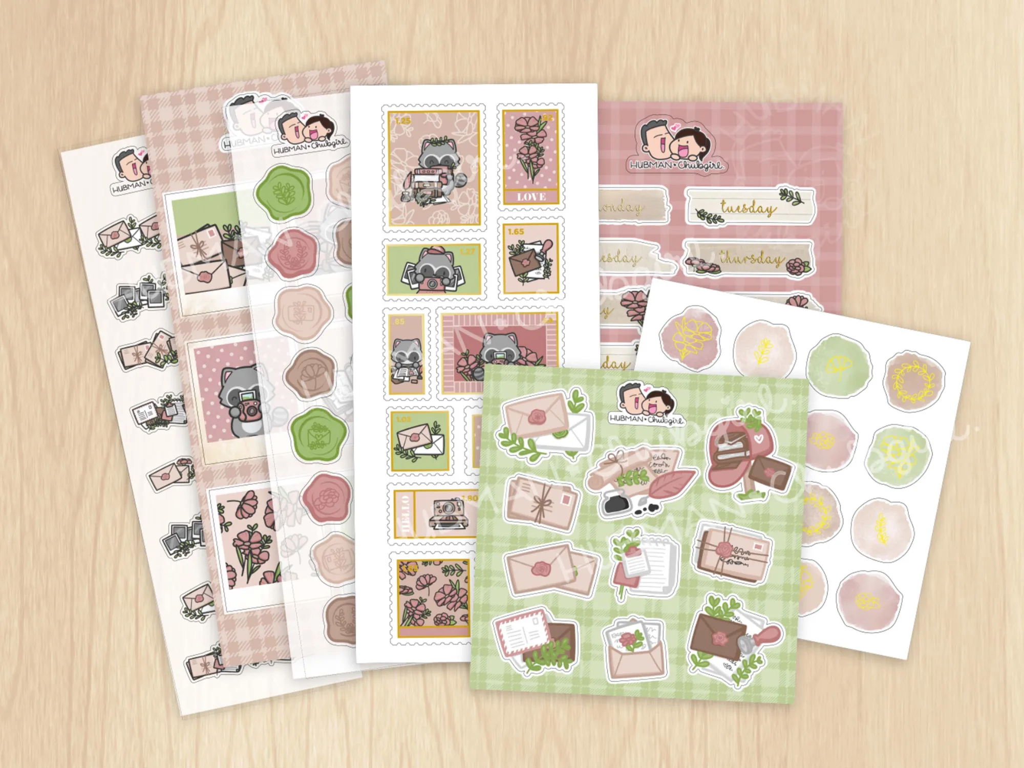 Pack de Pegatinas Variadas de Papelería Vintage