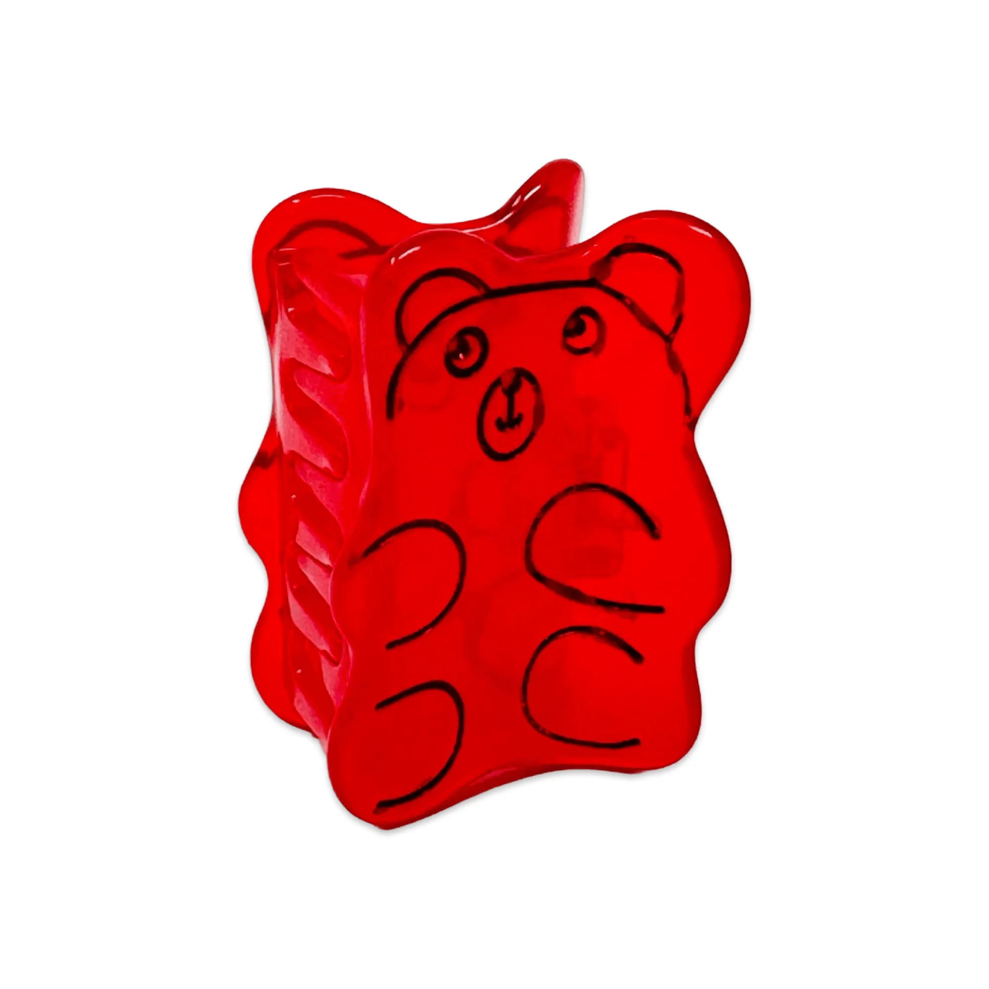 Pinza de pelo mini de osito de goma rojo