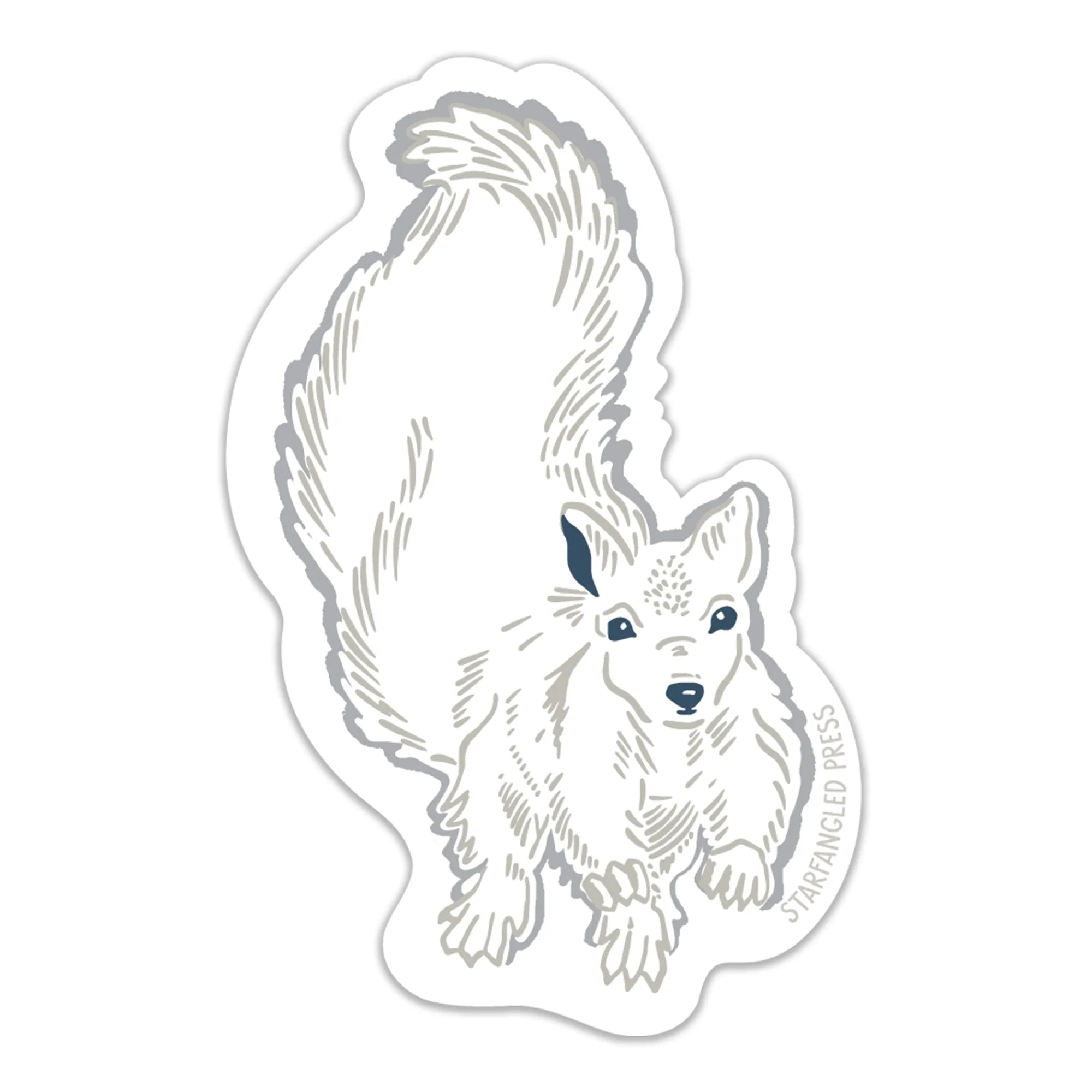 Witte eekhoorn rennend sticker