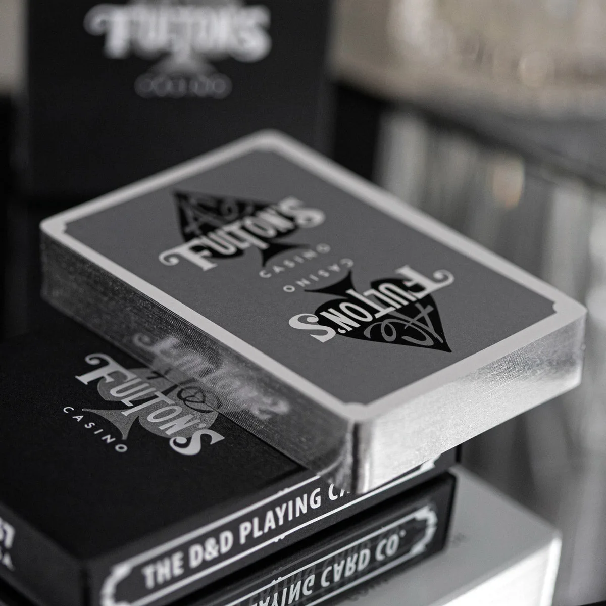 GILDED VINTAGE BACK MIDNIGHT FUEL ACE FULTON'S 10 YEAR ANNIVERSARY PLAYING CARDS