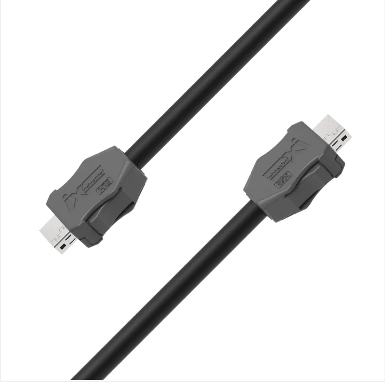 كابل إيثرنت محمي CAT6A صناعي IX، موصل IX A-Key مستقيم إلى IX A-Key مستقيم، غلاف PUR