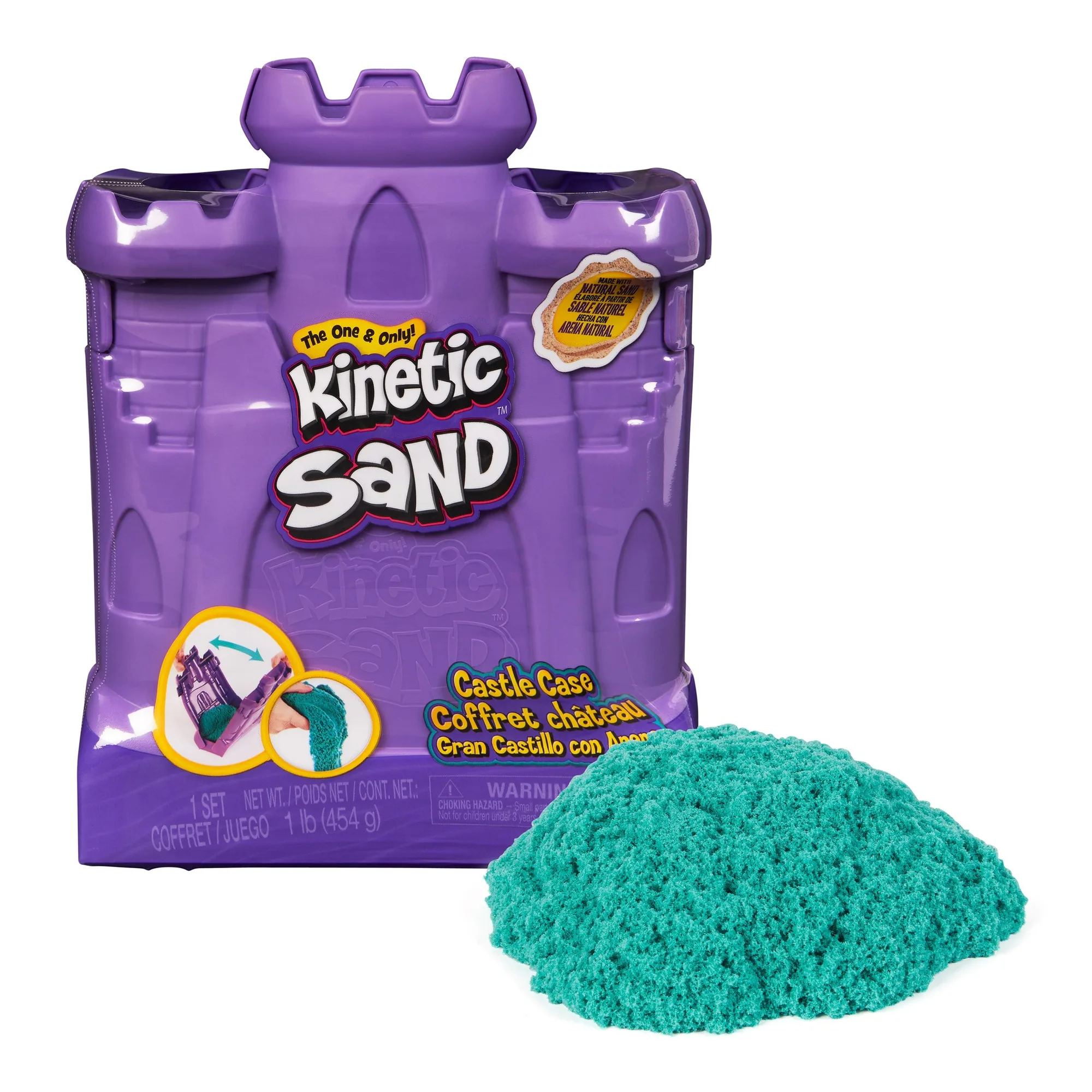 Kinetic Sand, Schloss-Box mit 450g türkisem Sand