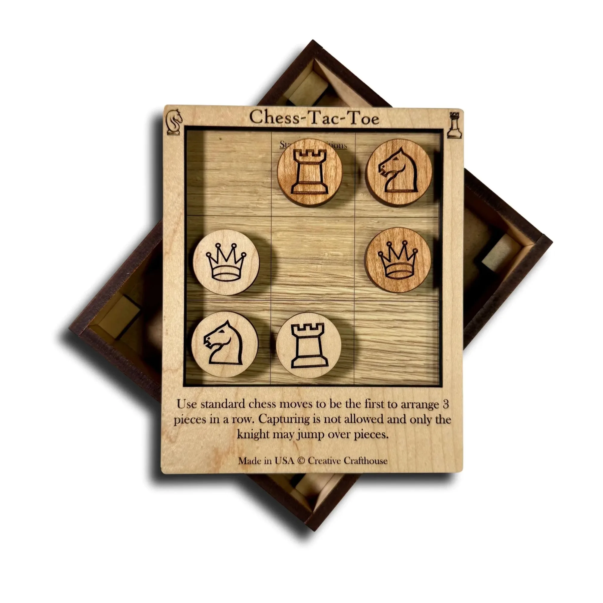 Como resolver o jogo de madeira Chess-Tac-Toe