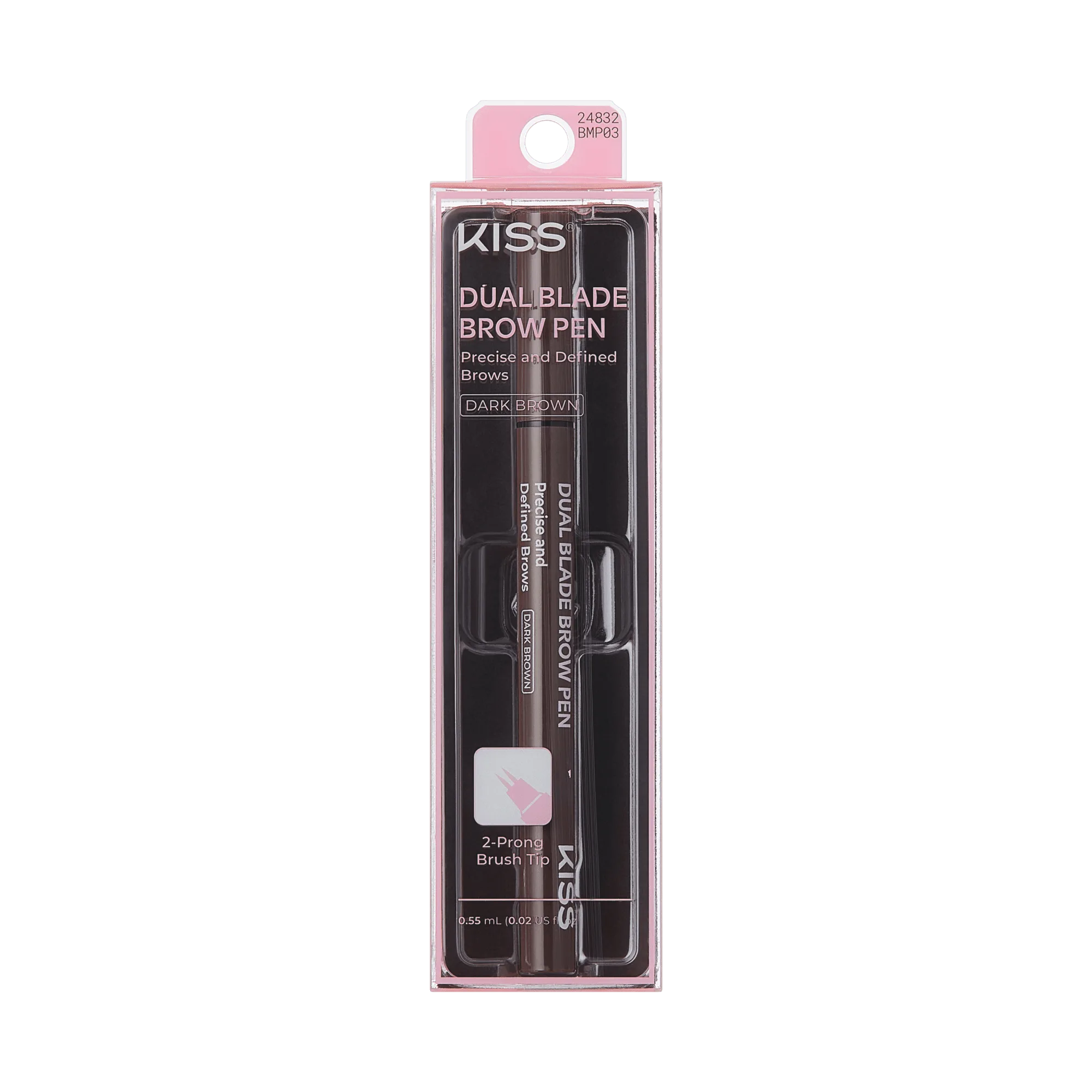 Kiss Dual Blade Brow Pen - Brun Foncé | Sans Bavure