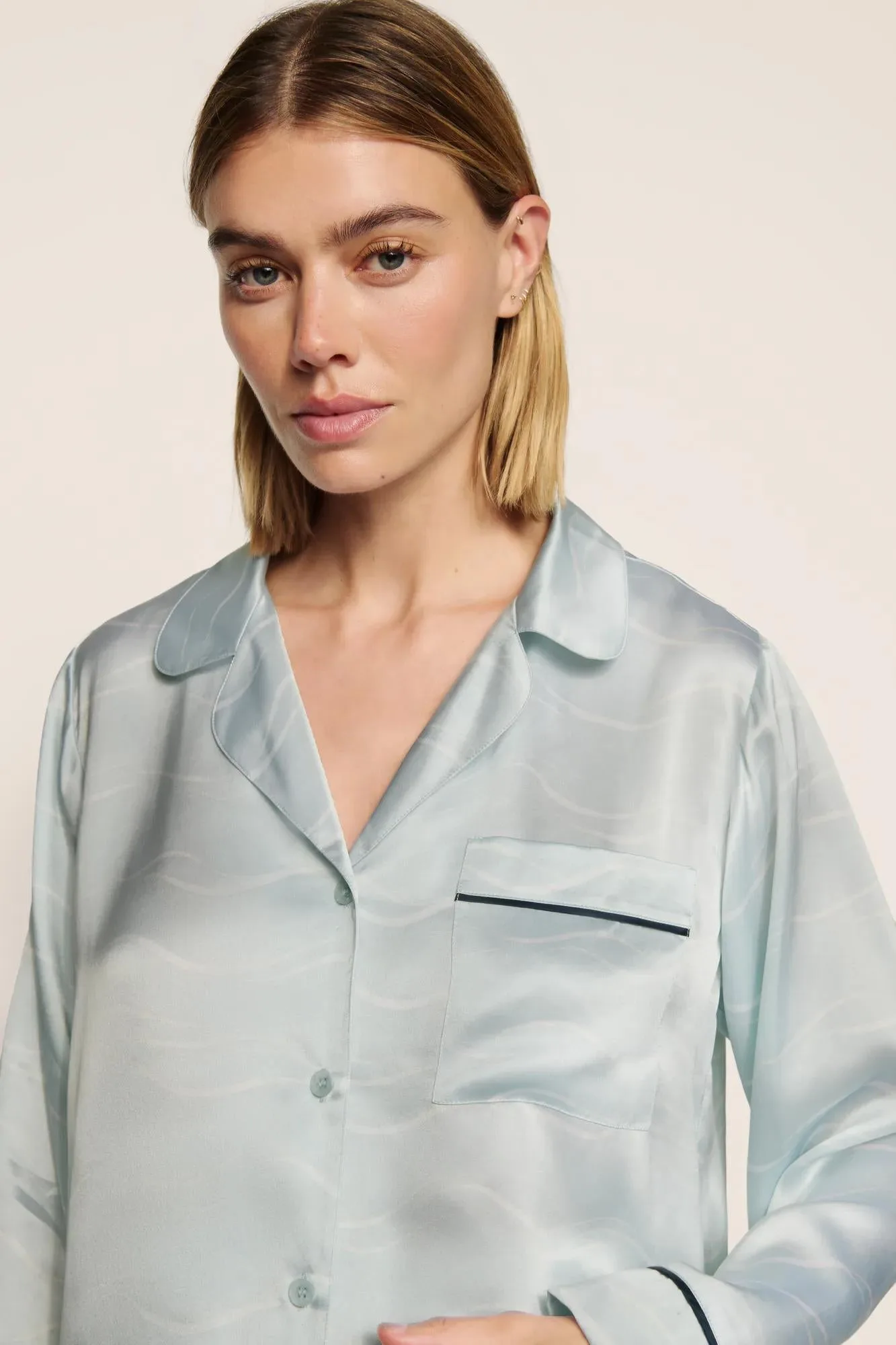 Eberjey x The Ritz-Carlton Yacht Collection - Inez Washable Silk Printed Long PJ Set
