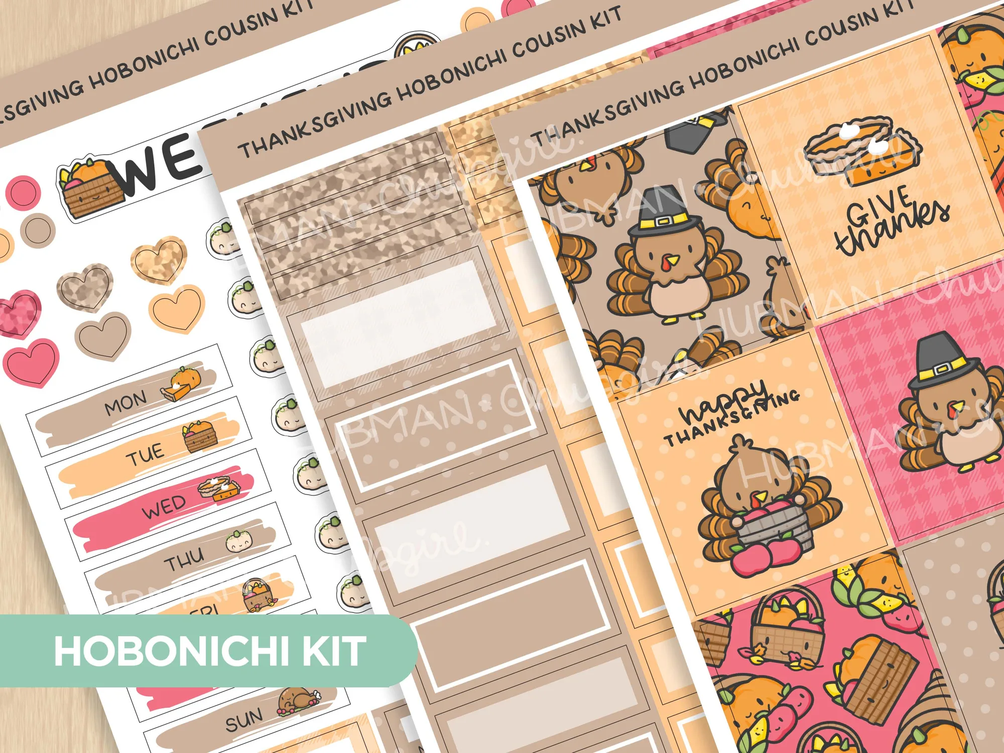 عيد الشكر Hobonichi Cousin Weekly Kit (مجموعة من 3)