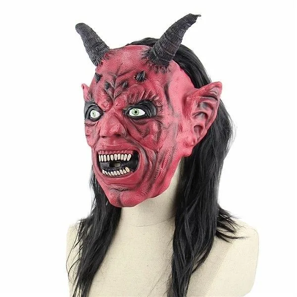 Halloween Red & Black Satan Mask