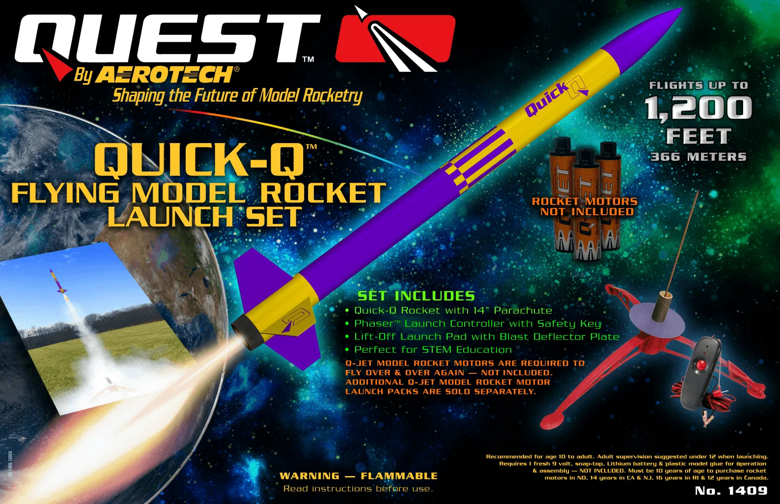 Set de lanzamiento de cohete volador Quest Quick-Q™ - Q1409