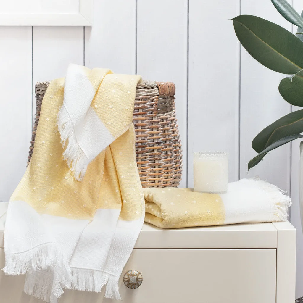 Ręcznik kąpielowy Fouta w żółte kropki