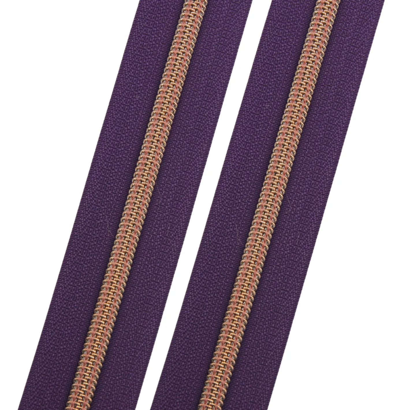 Purple Pizzazz - #5 Rose Gold Nylon Coil Zipper Tape