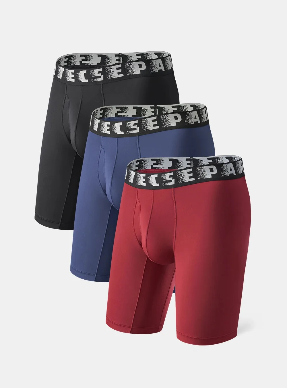CradleFit Pouch Séchage rapide Ceinture large Jambe longue 9" Boxers lot de 3