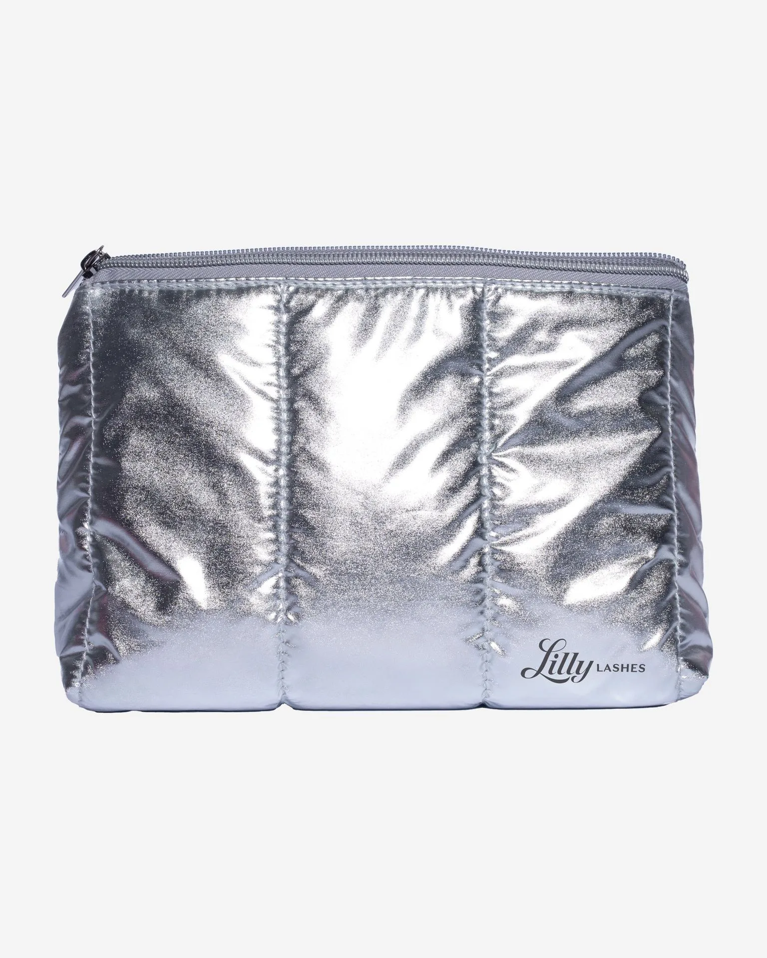 กระเป๋าเครื่องสำอาง Silver Puffer: จัดระเบียบชุดขนตาของคุณ