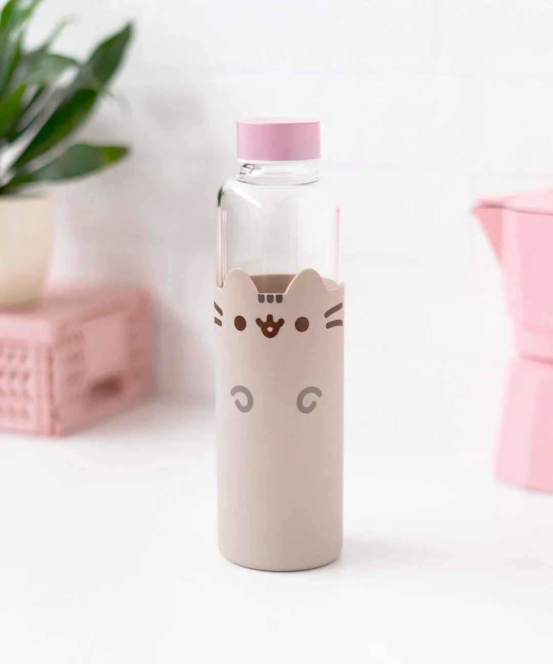 Pusheen Glas-Wasserflasche