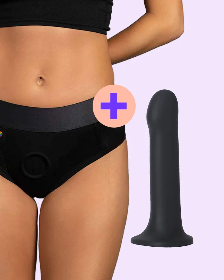 Bundle RideHer™ Brief Harness + WondHer Strap‑on