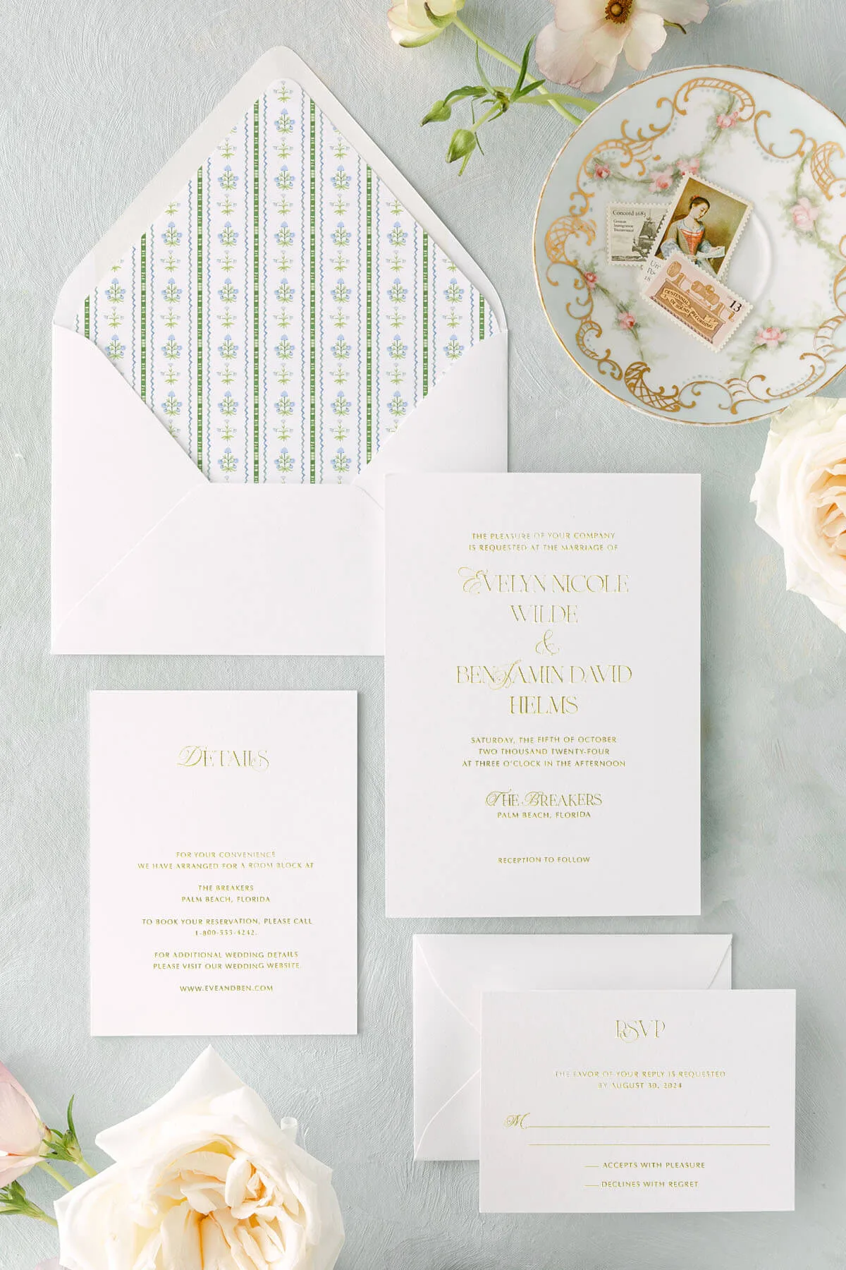 Foil Wedding Invitations | The Evelyn