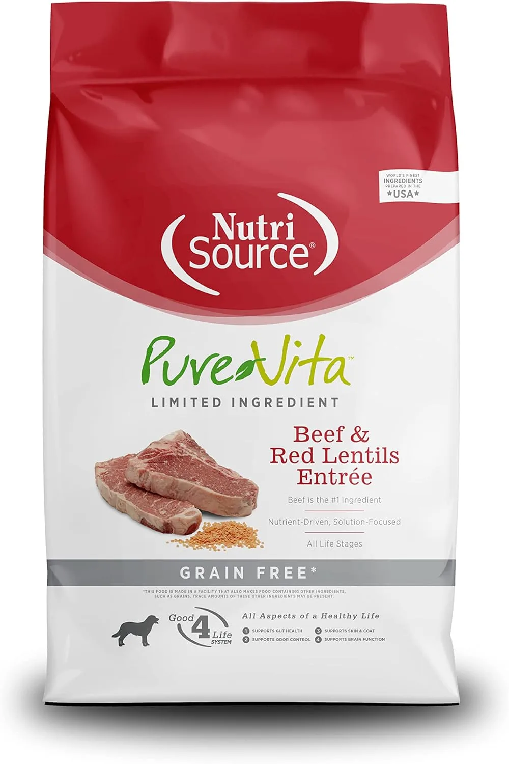 Pure Vita Dog Dry GF Beef Red Lentil 25LB