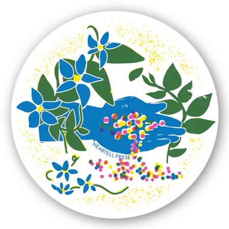Eco Friendly Handful of Seeds Die Cut Sticker