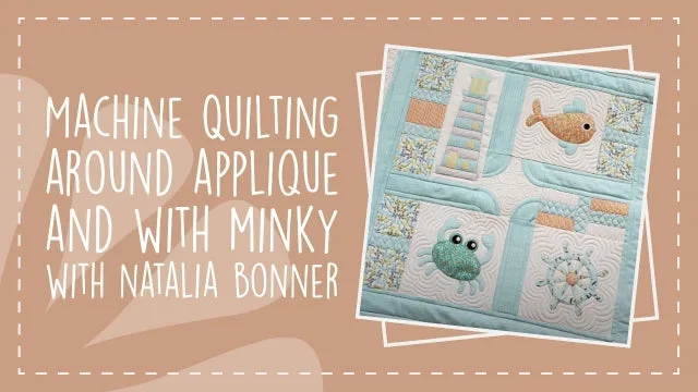 Acolchado a máquina alrededor de aplicaciones con Minky