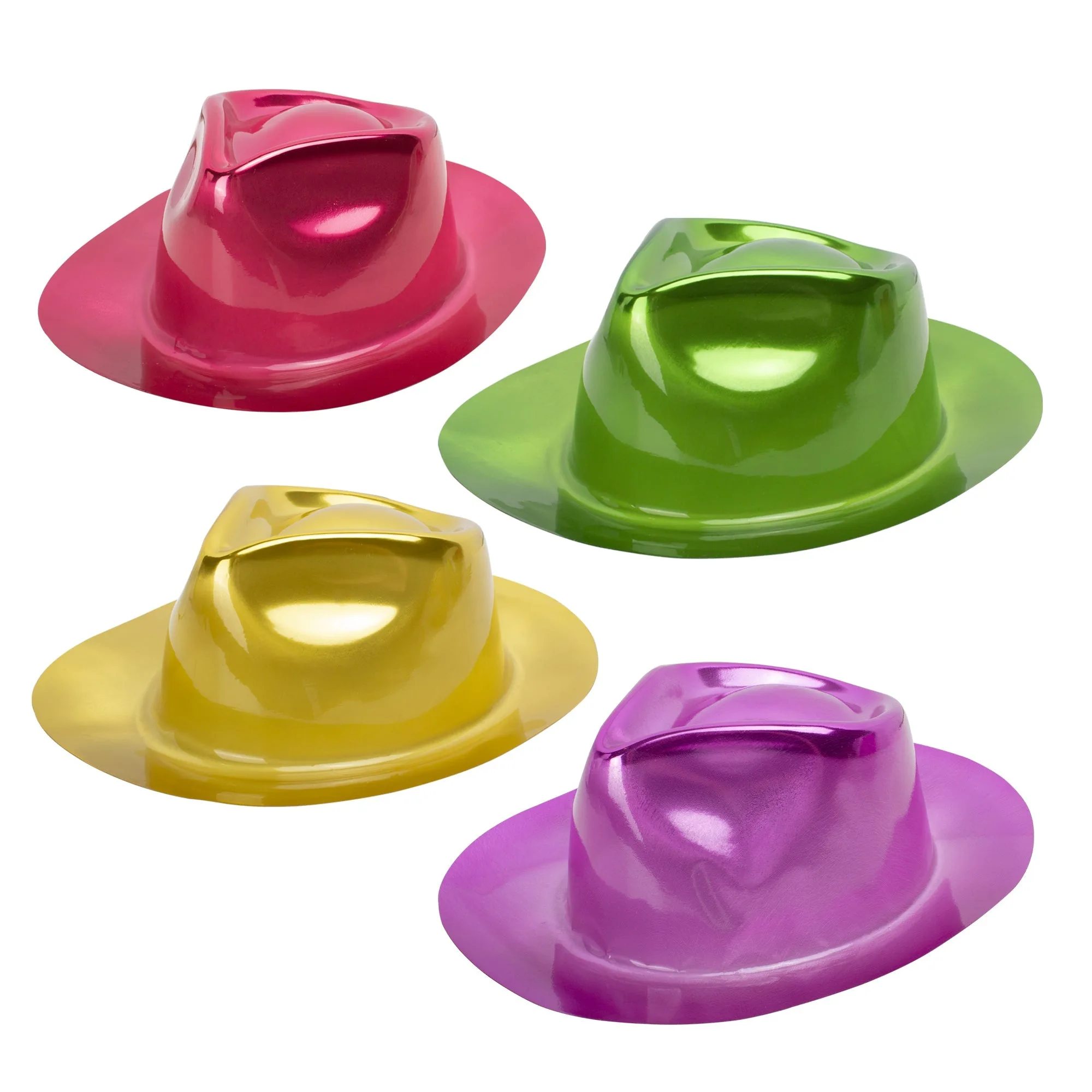 Metallic Fedora Hats - 12 Per Pack