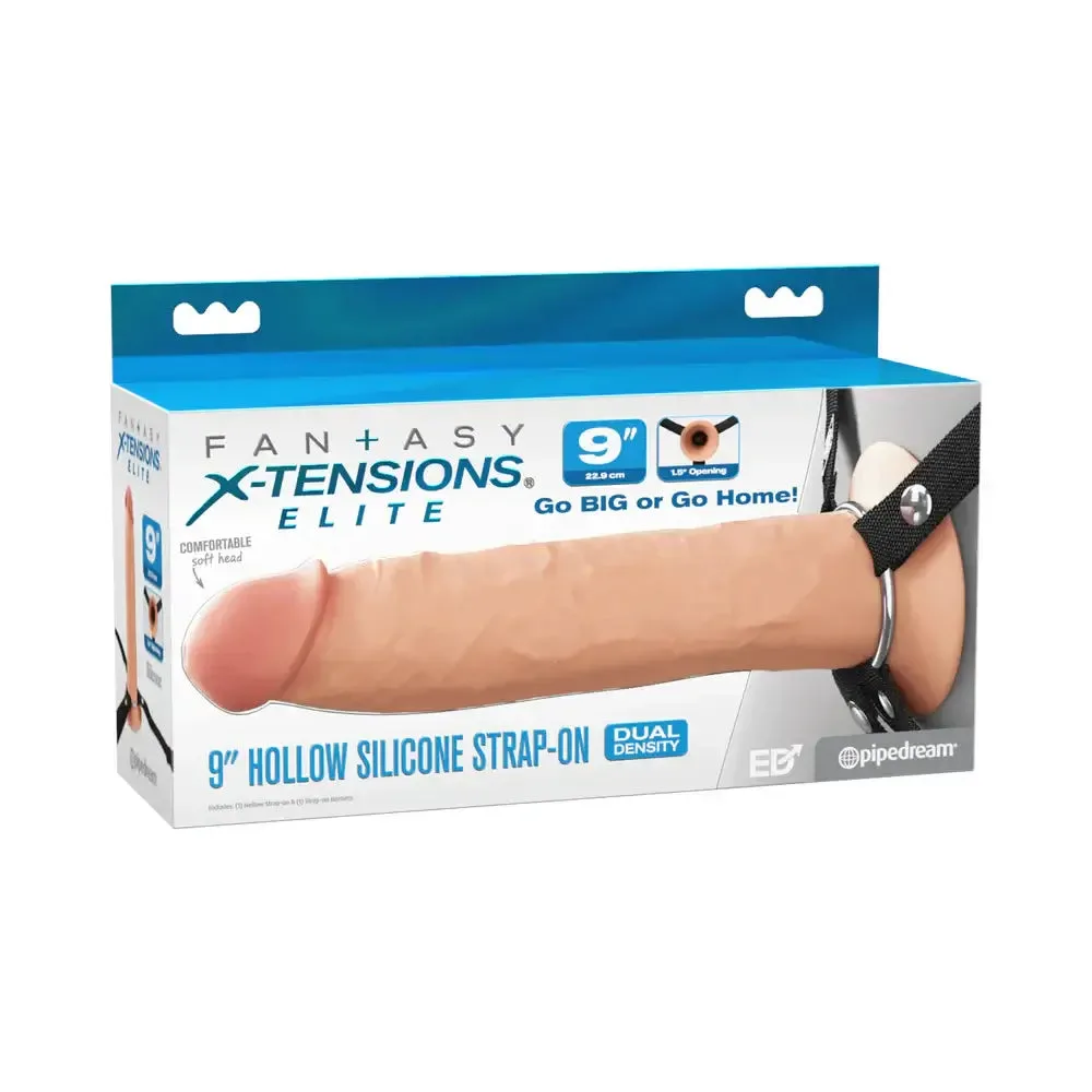 Fantasy X Tensions Elite Silicone Hollow Strap On 9 inches