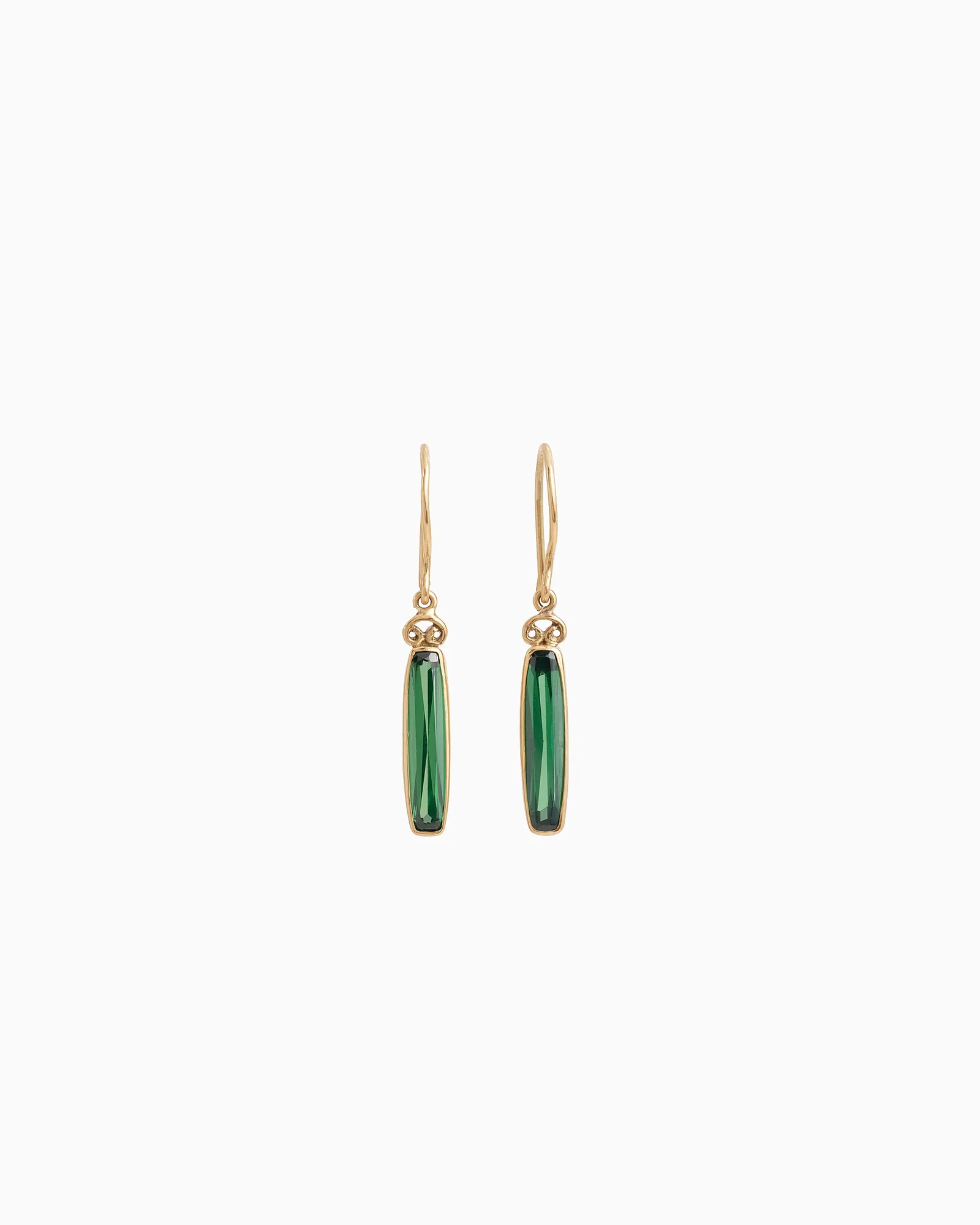 14K Gold Longboard Stone Drop Earrings