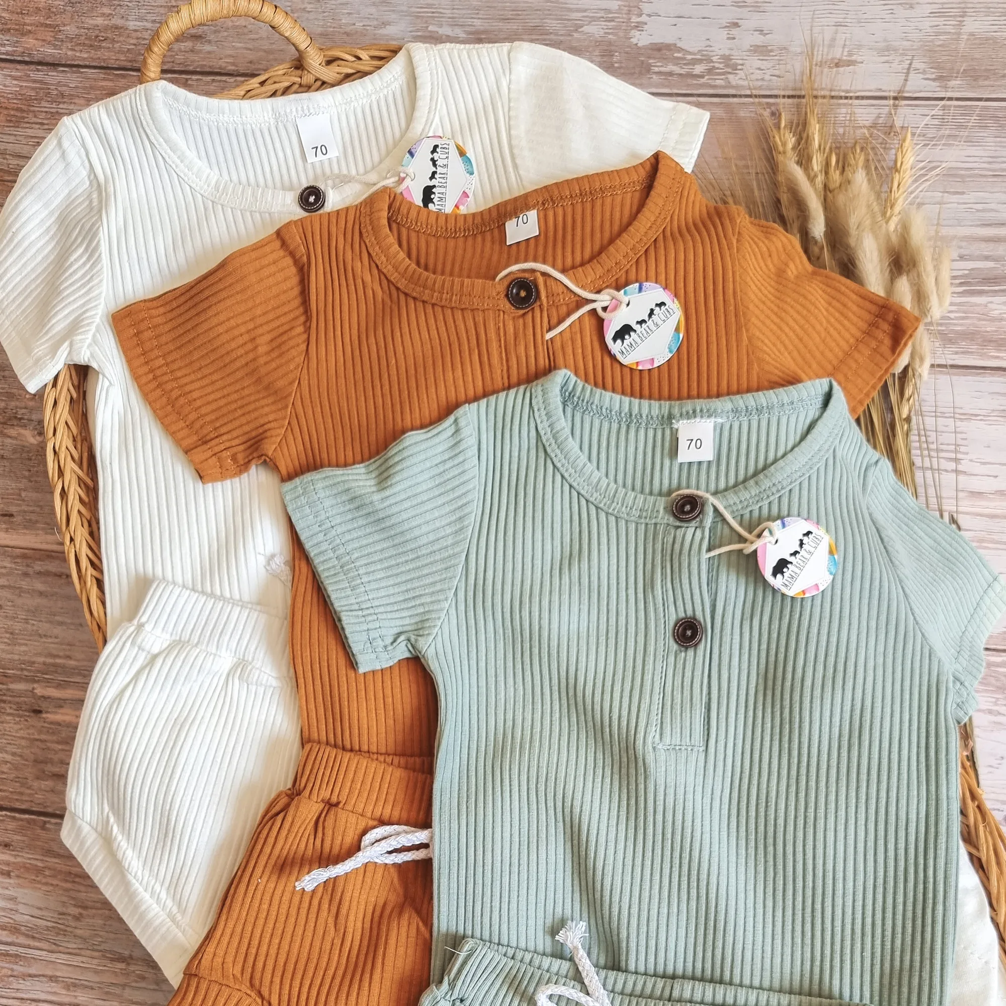 SOLDES Ensembles bébé garçon côtelés printemps/été