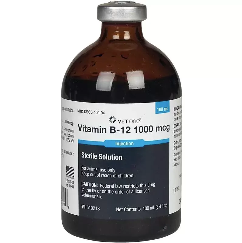 Cyanocobalamine B12 pour animaux : injection ou voie orale ?