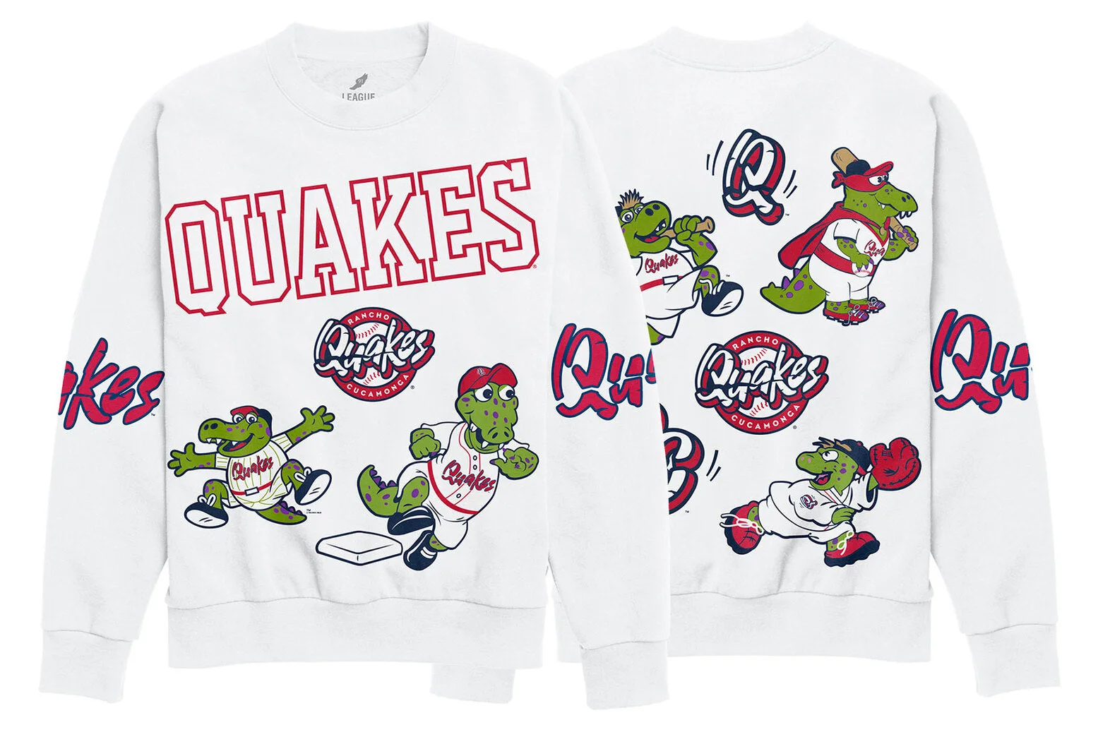 Rancho Cucamonga Quakes スウェットシャツ - レトロ ゲームデイ クルー