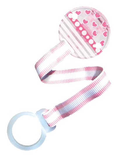 Universal Pacifier Holder Pink Hearts
