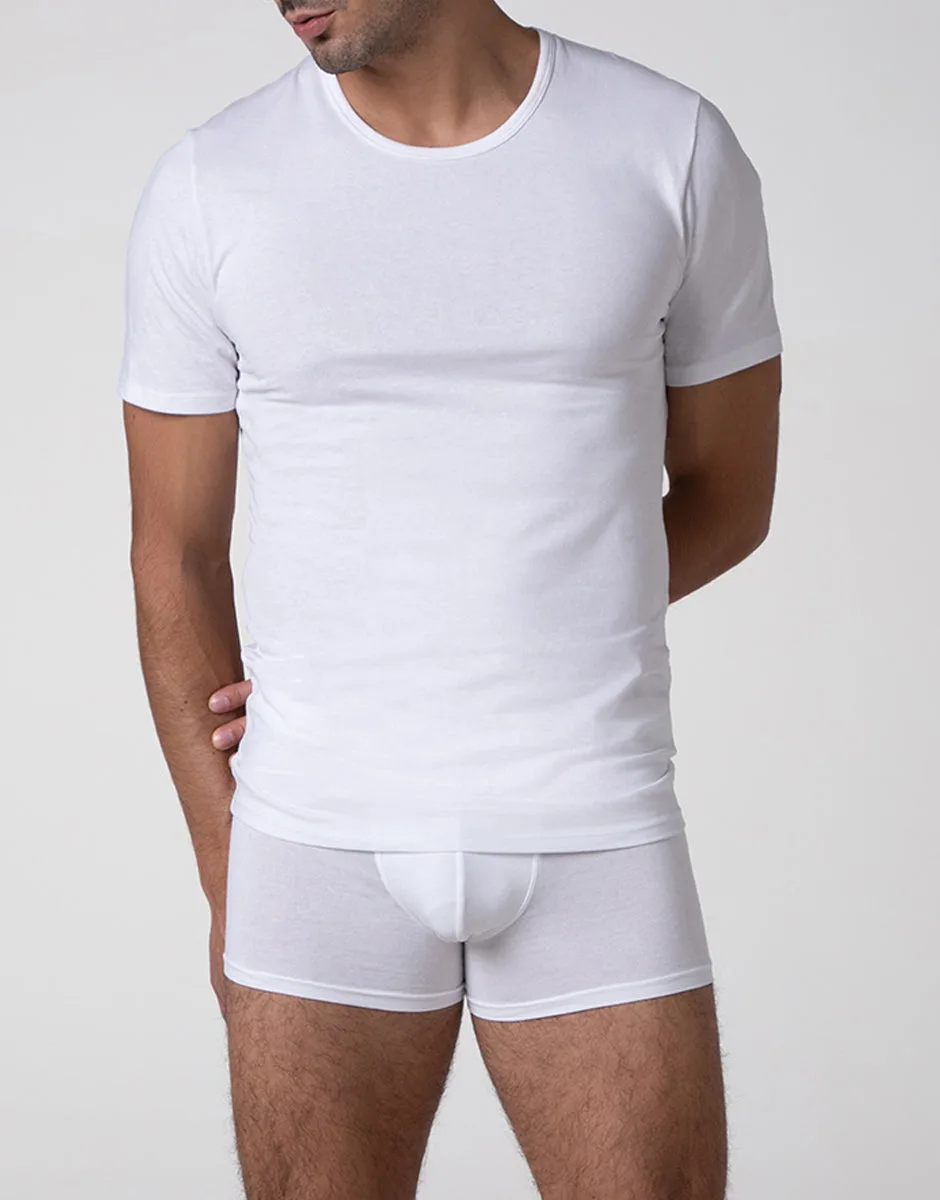 T-shirt girocollo Cool Sensation in Stretch Cotton, bianco